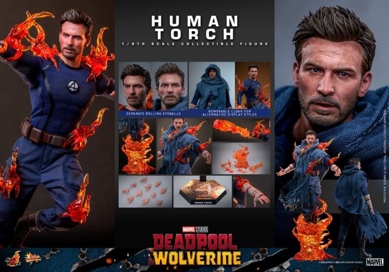 Deadpool & Wolverine Movie Masterpiece Action Figure 1/6 Human Torch 31 cm - immagine 8