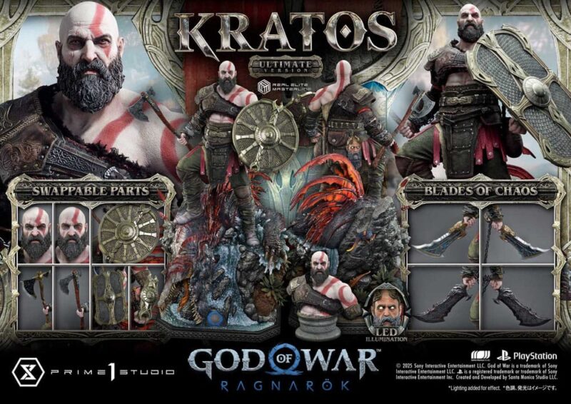 God of War: Ragnarok Real Elite Masterline Series Statue 1/3 Kratos Ultimate Version 95 cm - immagine 8
