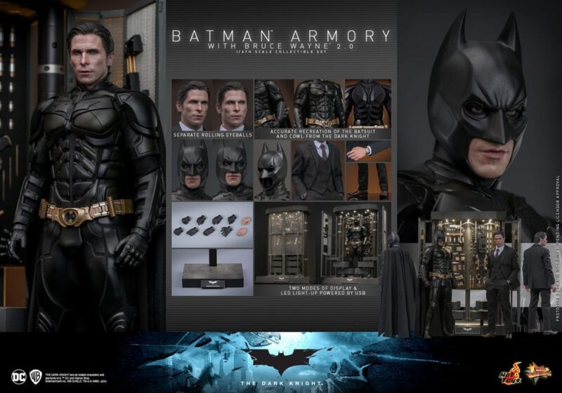 The Dark Knight Movie Masterpiece Action Figures & Diorama 1/6 Batman Armory with Bruce Wayne (2.0) 30 cm - immagine 3