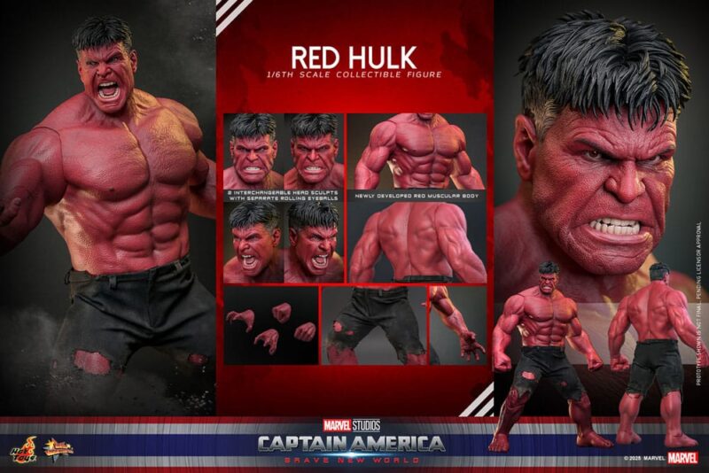 Captain America: Brave New World Movie Masterpiece Action Figure 1/6 Red Hulk 47 cm - immagine 6