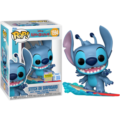 Lilo & Stitch Pop! Vinyl Figure Stitch on Surfboard Limited 9 cm (con bollino Summer Convention 2025)