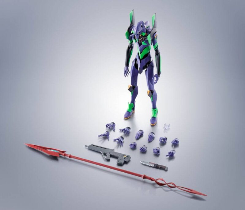 Evangelion: 3.0+1.0 Thrice Upon a Time Robot Spirits Action Figure Side EVA Evangelion Test Type-01 + Spear of Cassius Renewal Color Edition Reissue - immagine 6