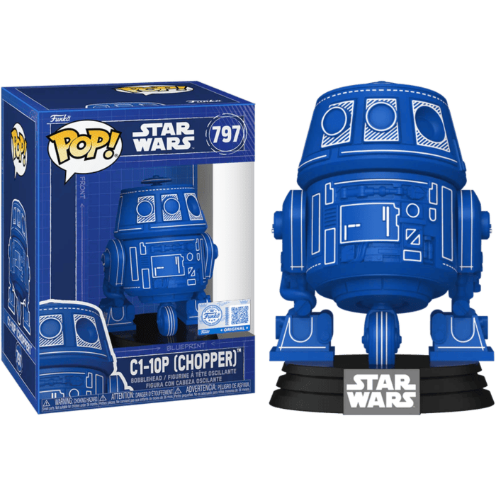 Star Wars POP! Vinyl Figure C1-10P Chopper (Blueprint) Limited 9 cm
