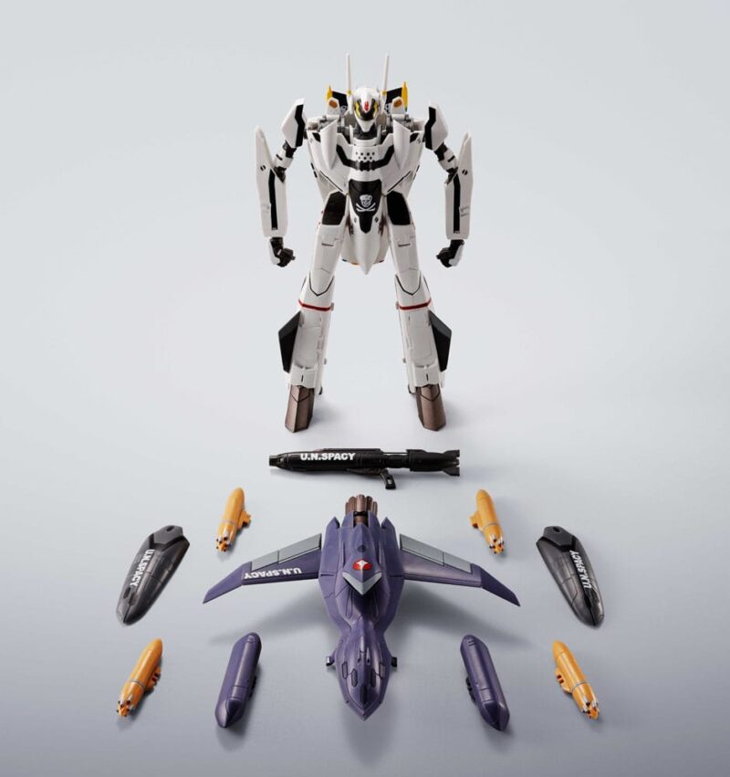 Macross 7 Hi-Metal R Action Figure VF-0S Phoenix (Roy Focker Use) & QF-2200D-B Ghost Set 14 cm - immagine 2