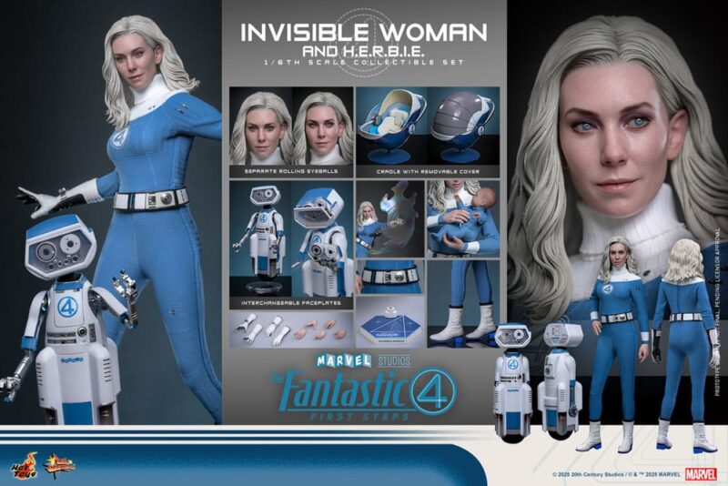 The Fantastic Four: First Steps Movie Masterpiece Action Figure 2-Pack 1/6 Invisible Woman & H.E.R.B.I.E. 28 cm - immagine 7
