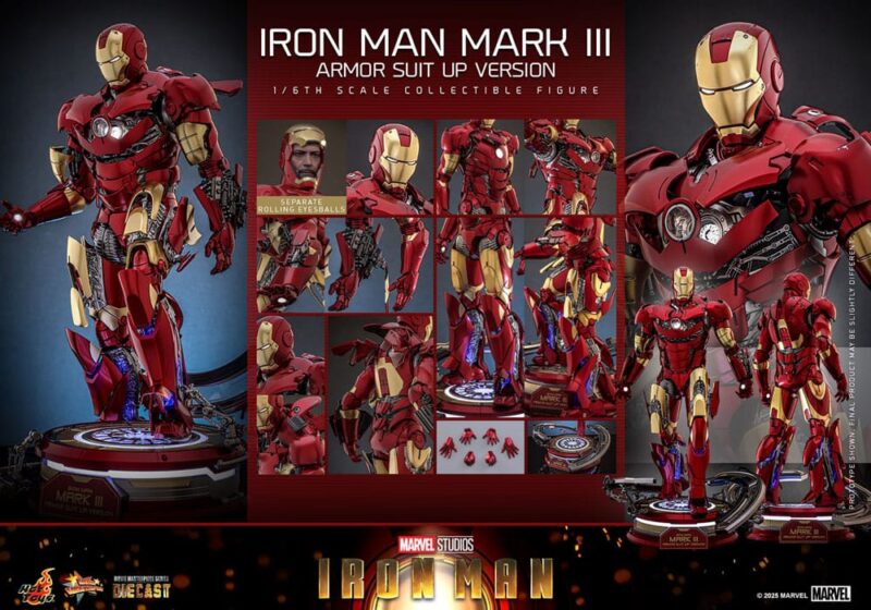 Iron Man Movie Masterpiece Diecast Action Figure 1/6 Iron Man Mark III (Armor Suit Up Version) 32 cm - immagine 7
