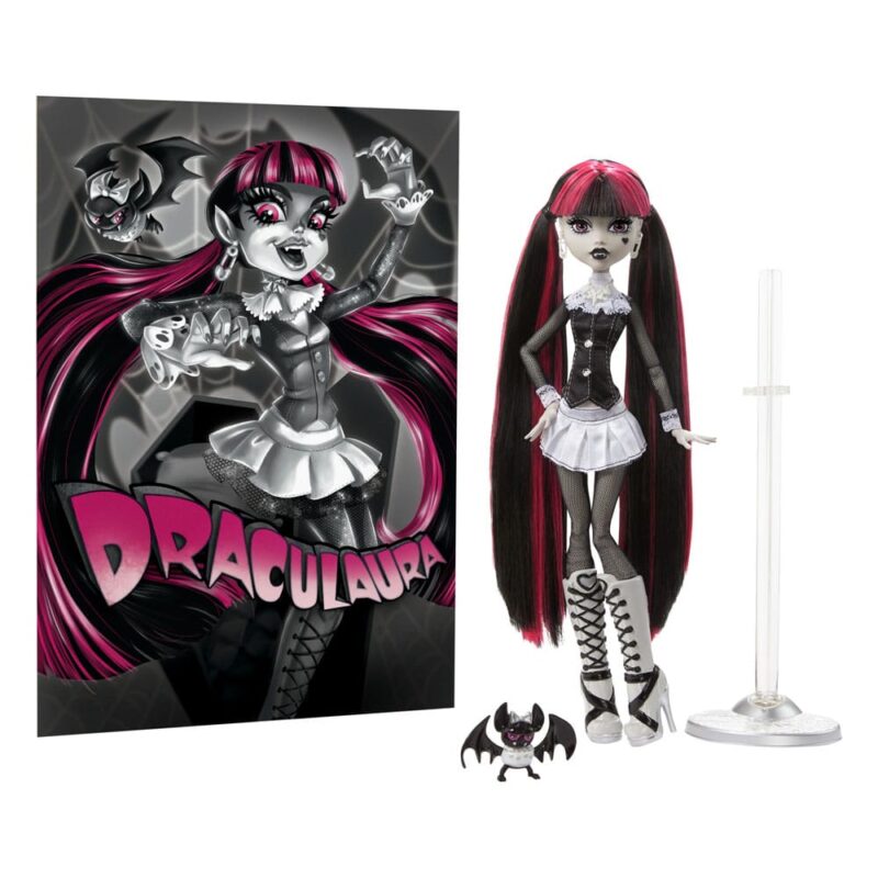 Monster High Reel Drama Doll Draculaura in Black And White - immagine 2