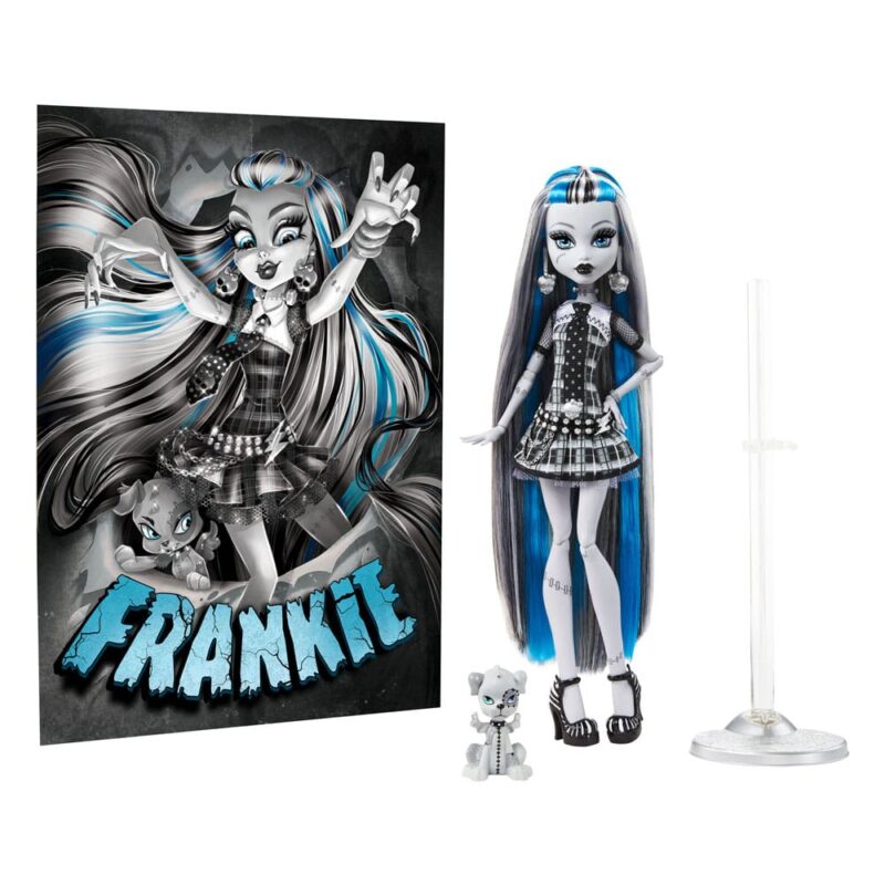 Monster High Reel Drama Doll Frankie Stein in Black And White - immagine 2