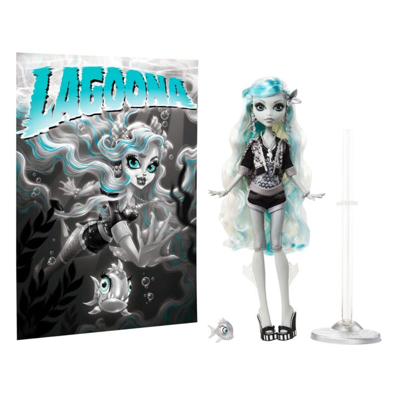 Monster High Reel Drama Doll Lagoona Blue in Black And White - immagine 2