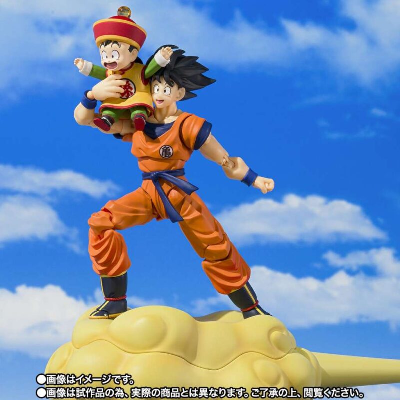 Dragon Ball S.H.Figuarts Action Figure Son Goku & Son Gohan Kid & Kintoun 14 cm & 6 cm - immagine 2