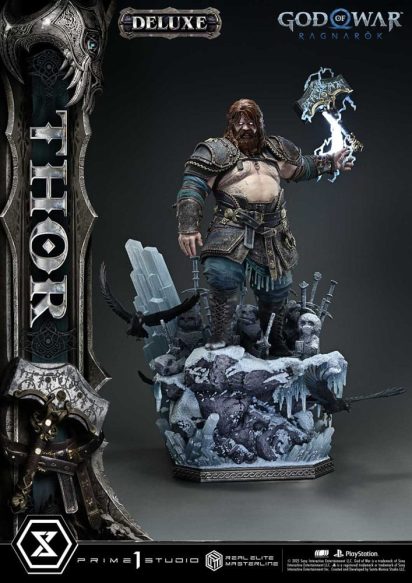 God of War: Ragnarök Real Elite Masterline Series Statue 1/3 Thor Deluxe Bonus Version 105 cm