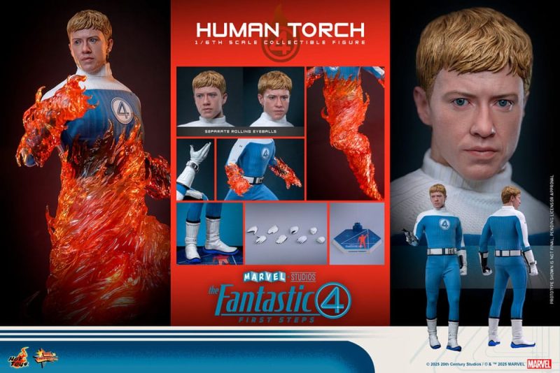 The Fantastic Four: First Steps Movie Masterpiece Action Figure 1/6 Human Torch 30 cm - immagine 6
