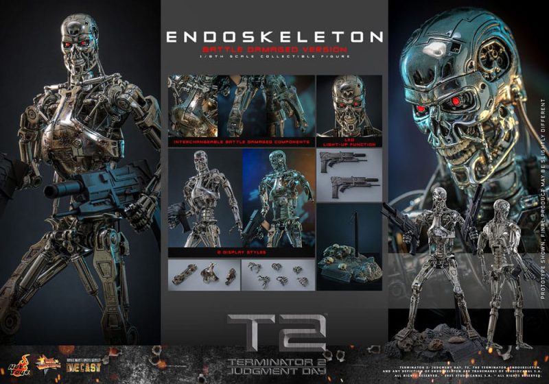 Terminator 2: Judgment Day Movie Masterpiece Die-cast Action Figure 1/6 Endoskeleton (Battle Damaged Version) 31 cm - immagine 6