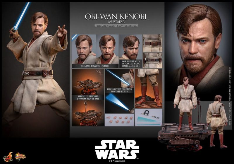 Star Wars: Episode III - Revenge of the Sith Movie Masterpiece Action Figure 1/6 Obi-Wan Kenobi (Mustafar) 31 cm - immagine 8
